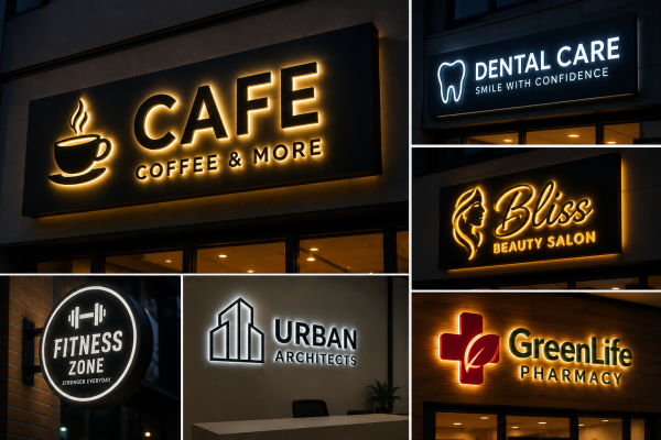glowing sign board